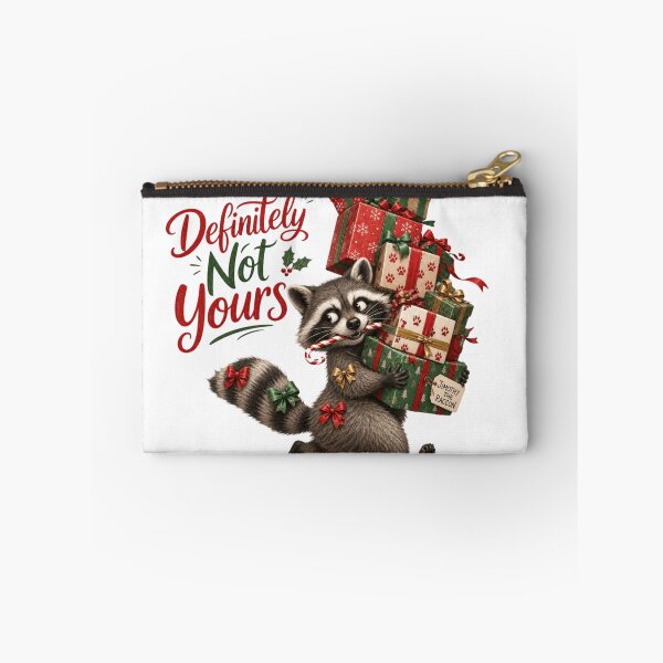 Item preview, Definitely Not Yours Funny Christmas Raccoon Stealing Presents designed and sold by Marie Gems.