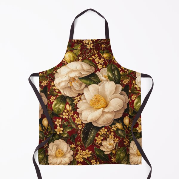 Item preview, White Camellias on Crimson — Botanical Floral designed and sold by Bodique.