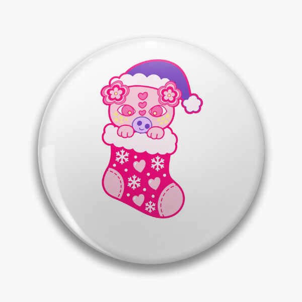 Item preview, Cute Pink Persian Cat in Christmas Stocking designed and sold by BigfeetLittlepaws.