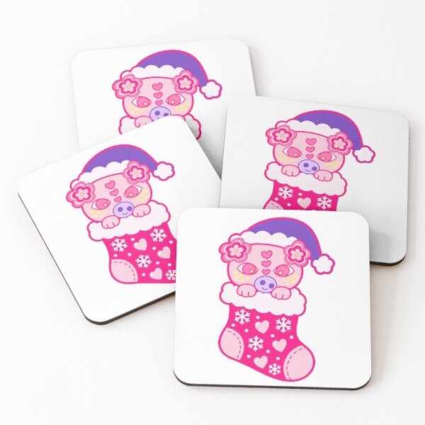 Item preview, Cute Pink Persian Cat in Christmas Stocking designed and sold by BigfeetLittlepaws.
