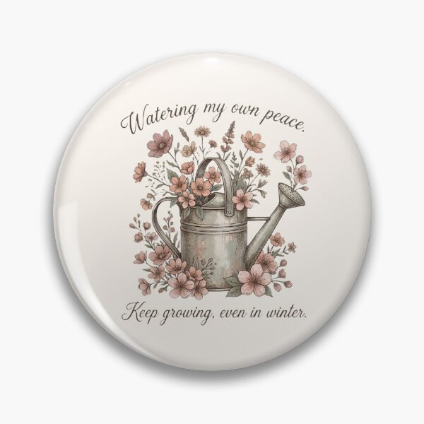 Item preview, Watering My Own Peace - Vintage Floral Watering Can Self Care Sticker designed and sold by AOCollections.