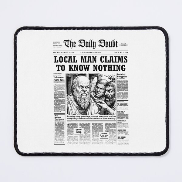 Item preview, Funny Philosophy Socrates Newspaper Know Nothing Philosopher designed and sold by GrandeDuc.