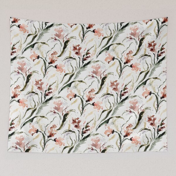 Item preview, Soft Watercolor Floral Pattern - Elegant Terracotta & Sage Wildflowers designed and sold by AOCollections.