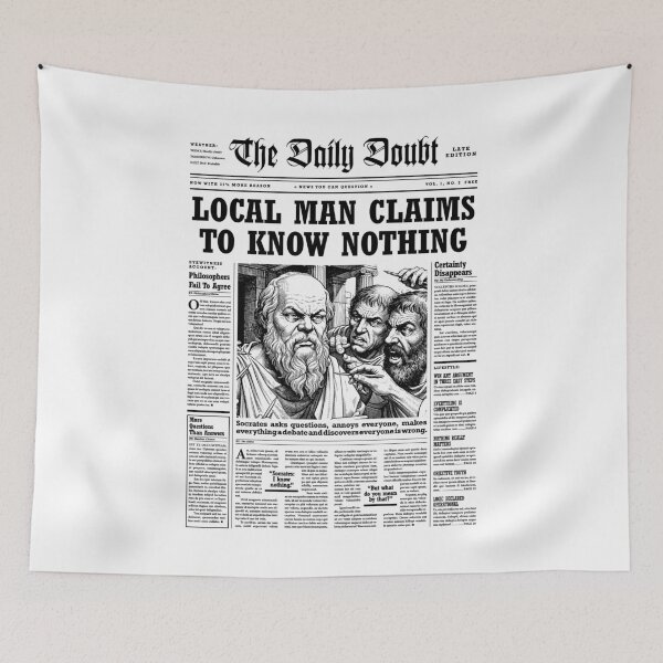 Item preview, Funny Philosophy Socrates Newspaper Know Nothing Philosopher designed and sold by GrandeDuc.
