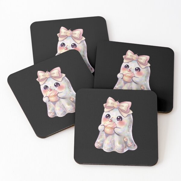 Item preview, Cute Kawaii Ghost Eating a Strawberry Cupcake Design / Baking /  Cherry / Halloween / Foodie / T-shirts mugs stickers phone case hardcover journal poster designed and sold by TeenLake.
