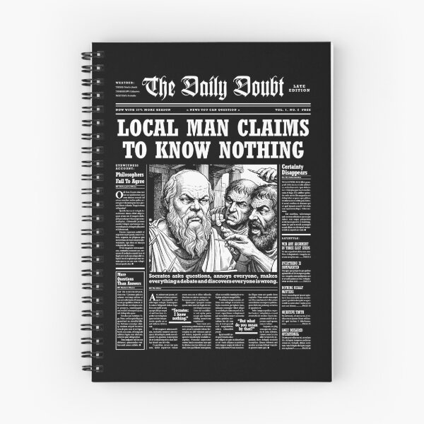 Item preview, Funny Philosophy Socrates Newspaper Know Nothing Philosopher designed and sold by GrandeDuc.