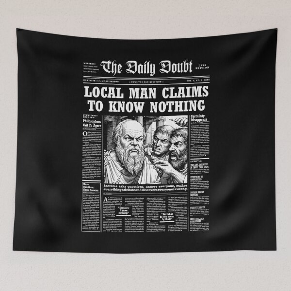 Item preview, Funny Philosophy Socrates Newspaper Know Nothing Philosopher designed and sold by GrandeDuc.