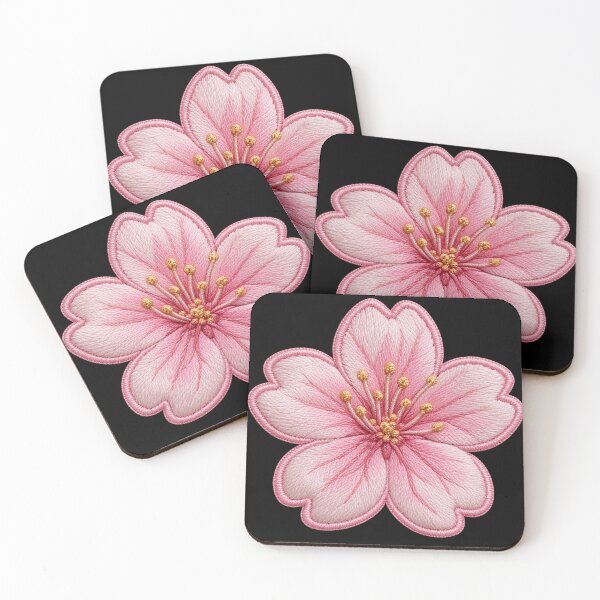 Item preview, Pink Cherry Blossom Sakura Embroidered Patch Style Sticker designed and sold by ArcanePrintsxo.