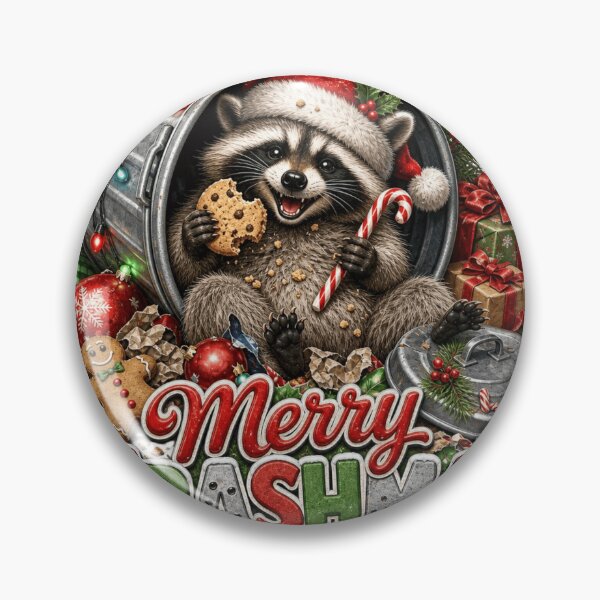Item preview, Merry Trashmas Funny Raccoon In Trash Can Christmas designed and sold by Marie Gems.
