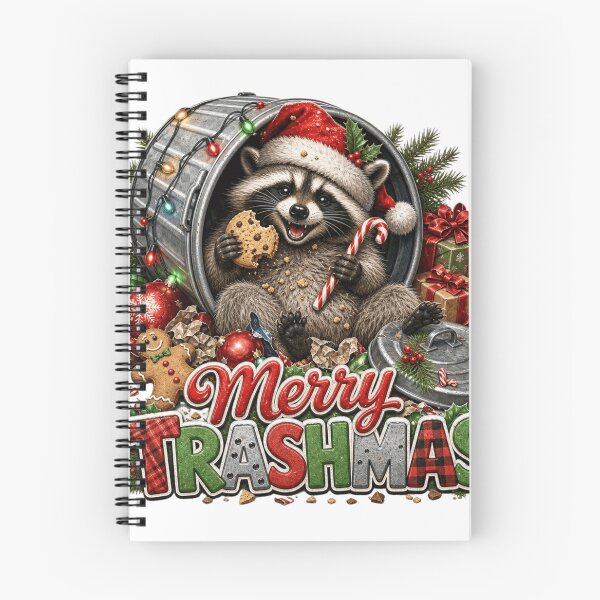 Item preview, Merry Trashmas Funny Raccoon In Trash Can Christmas designed and sold by Marie Gems.