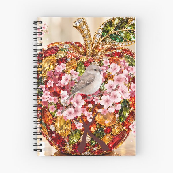 Item preview,  Jeweled Apple with Bird & Cherry Blossoms Gemstone Art designed and sold by Extremeallie.