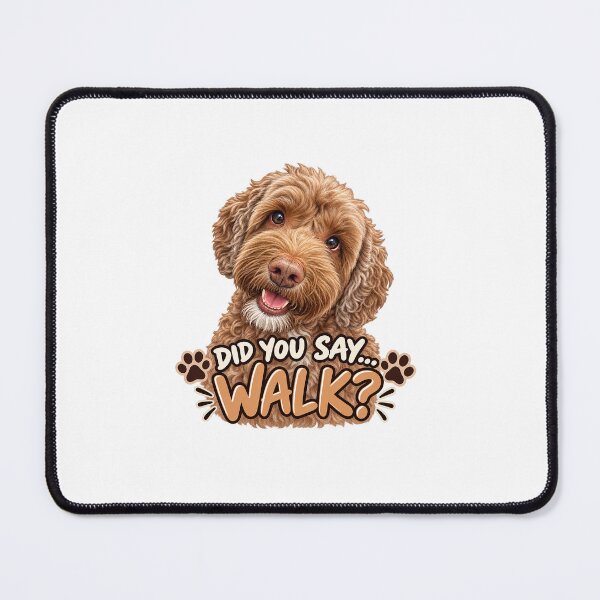 Item preview, Did You Say Walk? – Cute Labradoodle Head Tilt designed and sold by Mori Finch Press.