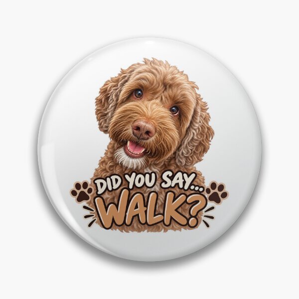 Item preview, Did You Say Walk? – Cute Labradoodle Head Tilt designed and sold by Mori Finch Press.