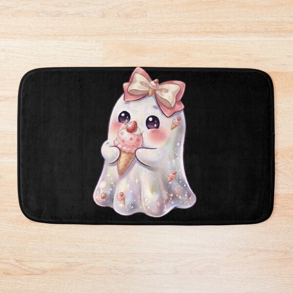 Item preview, Cute Kawaii Ghost Eating a Strawberry Ice-cream Cone Design / Halloween / Ghosts / Foodie / T-shirts mugs stickers phone case hardcover journal poster designed and sold by TeenLake.