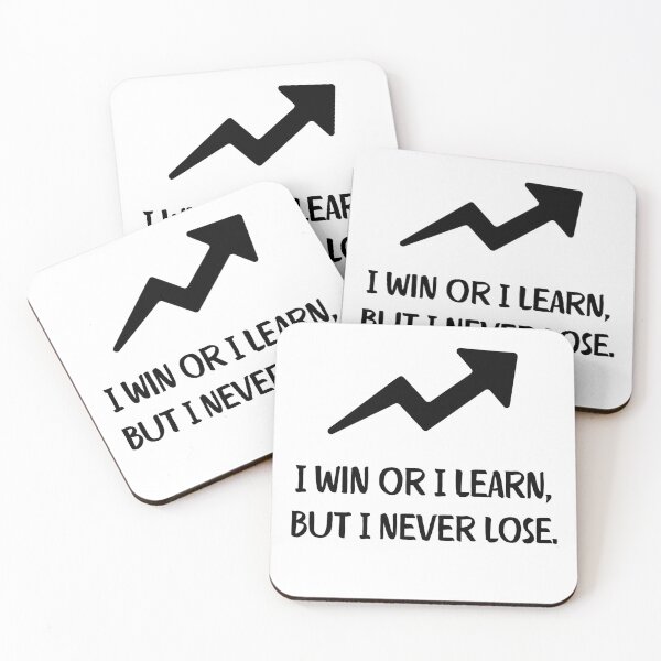 Item preview, I Win Or I Learn But I Never Lose Motivational Arrow Quote designed and sold by Neon Bones Studio.