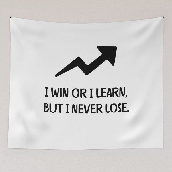 Item preview, I Win Or I Learn But I Never Lose Motivational Arrow Quote designed and sold by Neon Bones Studio.