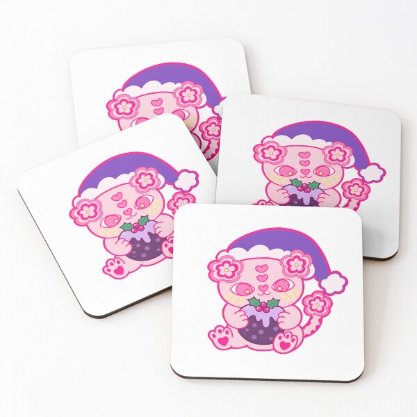Item preview, Cute Pink Persian Cat Holding Christmas Pudding designed and sold by BigfeetLittlepaws.