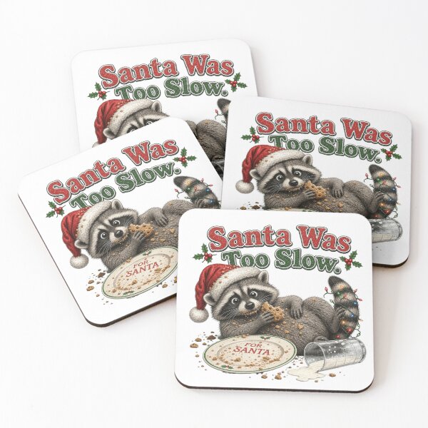 Item preview, Santa Was Too Slow Funny Christmas Raccoon designed and sold by Marie Gems.