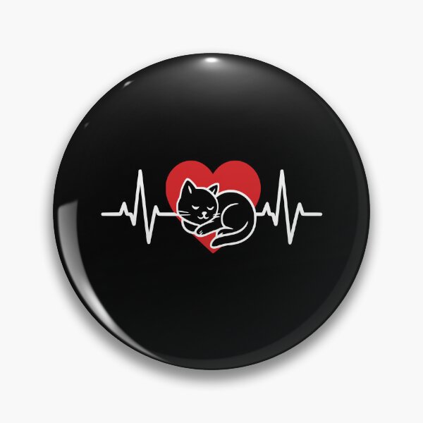 Item preview, Cat love heartbeat ECG with cat in heart designed and sold by FeverVoid.
