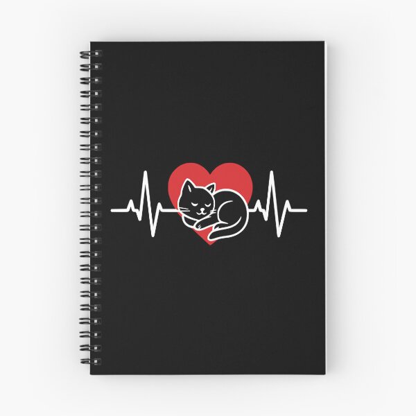 Item preview, Cat love heartbeat ECG with cat in heart designed and sold by FeverVoid.