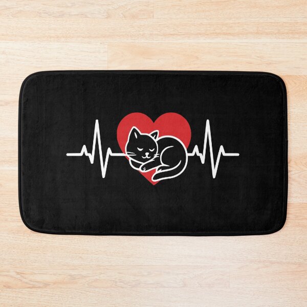 Item preview, Cat love heartbeat ECG with cat in heart designed and sold by FeverVoid.