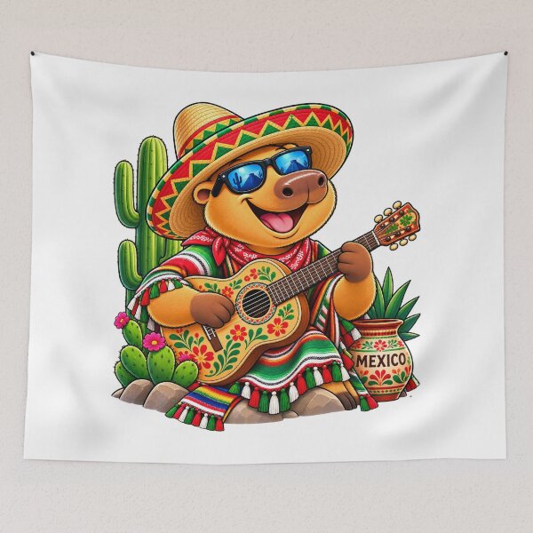 Item preview, Cute Capybara in Mexico Viva Mexico designed and sold by CapybaraTravels.