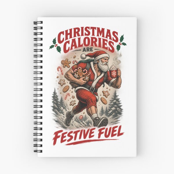 Item preview, Christmas Calories Are Festive Fuel Gym Santa designed and sold by CrazySzoopWorld.