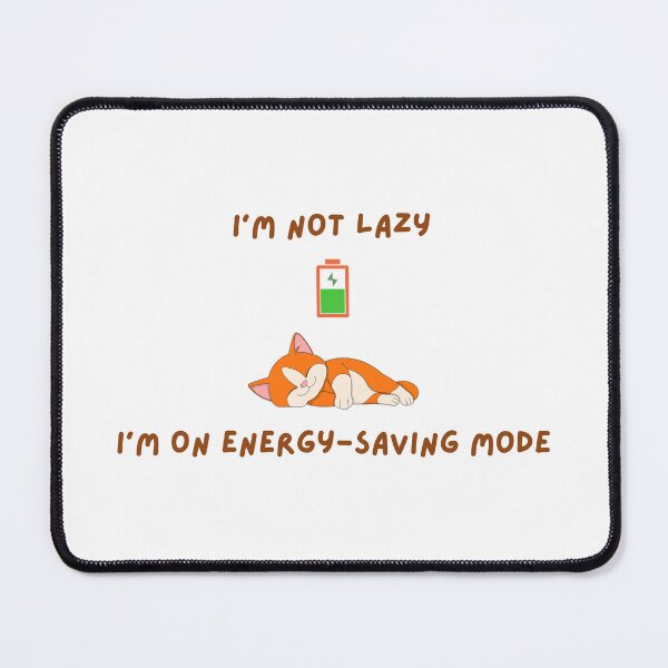 Item preview, Energy Saving Mode Graphic - Funny Sleeping Ginger Cat Tech Humor Print designed and sold by Rehnair.