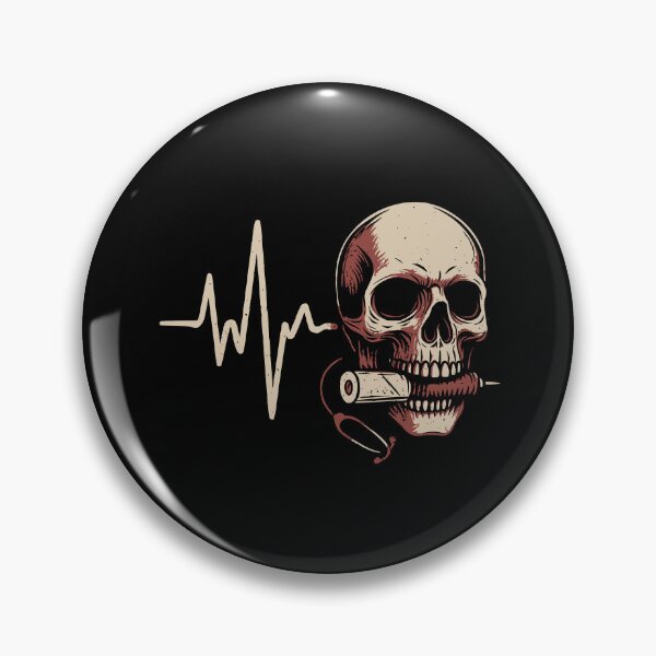 Item preview, Medical skull with ECG and stethoscope, vintage designed and sold by FeverVoid.