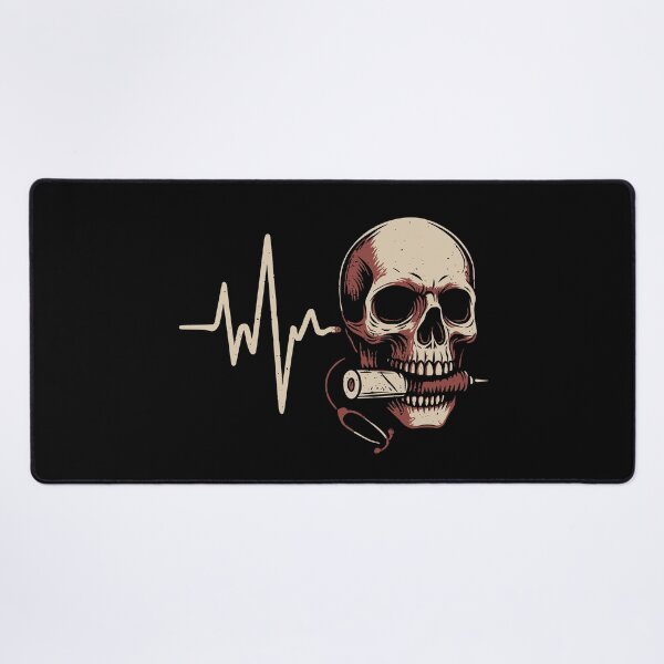 Item preview, Medical skull with ECG and stethoscope, vintage designed and sold by FeverVoid.
