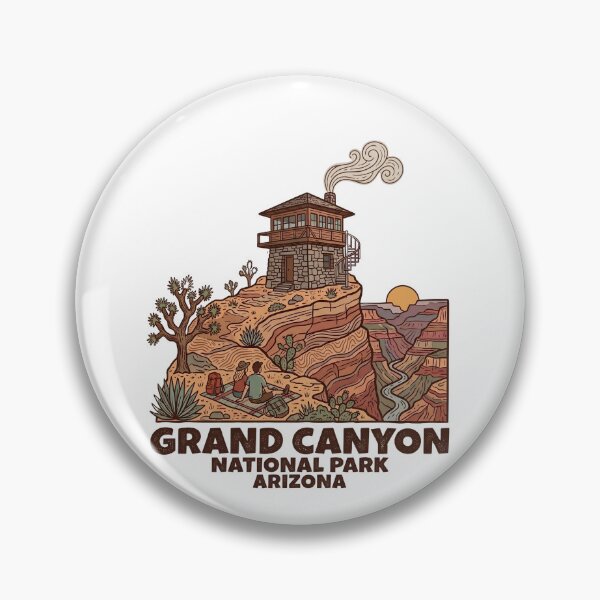 Item preview, Grand Canyon Desert Watchtower Vintage Arizona Hiking Camping Art designed and sold by LittleArij.