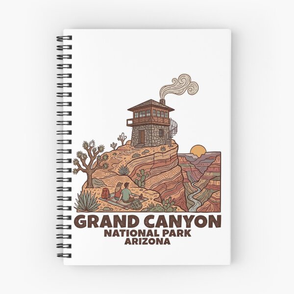 Item preview, Grand Canyon Desert Watchtower Vintage Arizona Hiking Camping Art designed and sold by LittleArij.