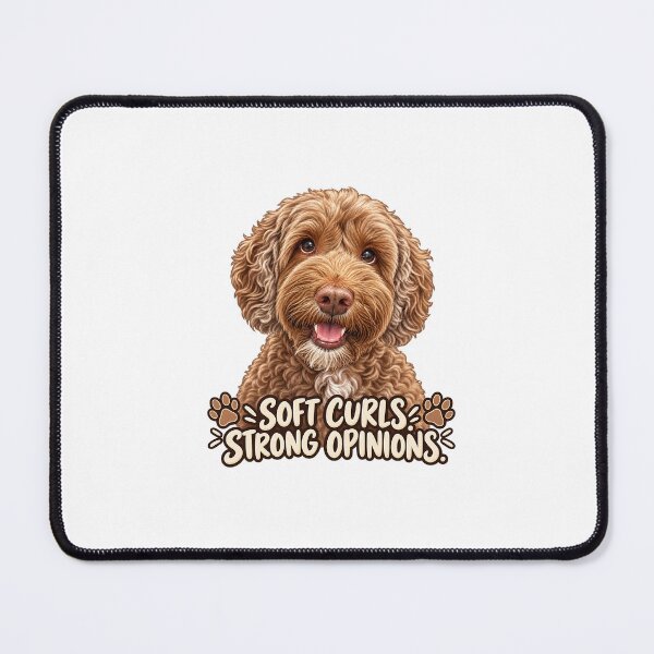 Item preview, Soft Curls Strong Opinions – Funny Labradoodle Dog designed and sold by Mori Finch Press.