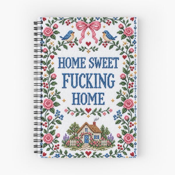 Item preview, Home Sweet Fucking Home Funny Cross Stitch Art designed and sold by ArcanePrintsxo.