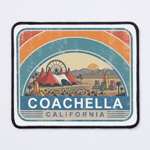 Item preview, Coachella Valley Desert Music Festival Vintage Palm Springs Retro Sunset designed and sold by LittleArij.