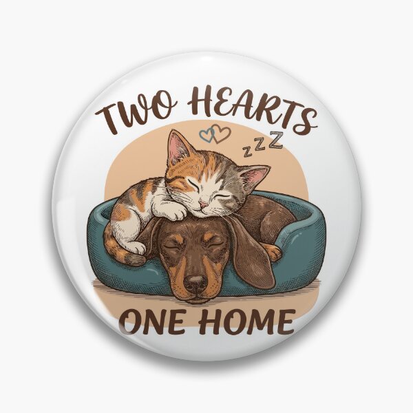 Item preview, Two Hearts One Home – Rescue Cat & Dog Cuddle Art designed and sold by JPees.