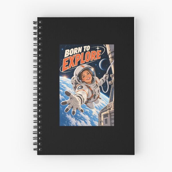 Item preview, Born To Explore - Retro Sci-Fi Astronaut Woman designed and sold by Quantum Fashion.