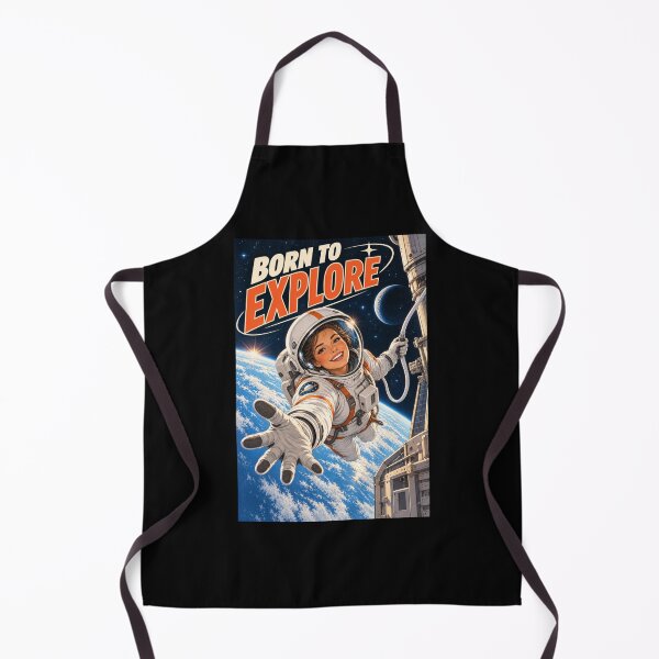 Item preview, Born To Explore - Retro Sci-Fi Astronaut Woman designed and sold by Quantum Fashion.