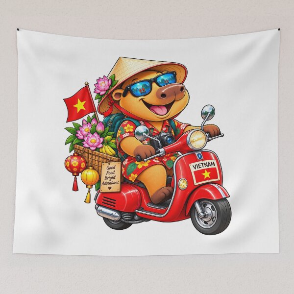Item preview, Cute Capybara in Vietnam Adventure designed and sold by CapybaraTravels.
