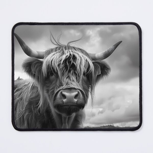 Item preview, Scottish Highland cattle black and white photography designed and sold by Artdavesalzburg.