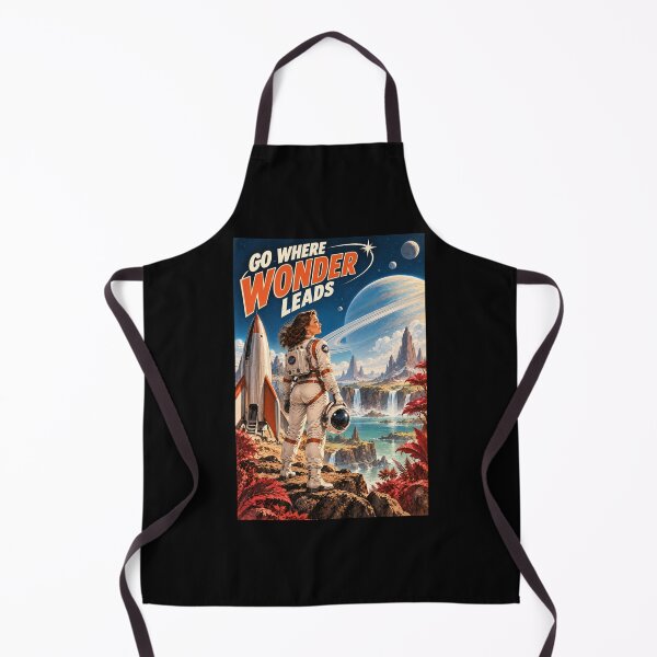 Item preview, Go Where Wonder Leads - Retro Sci-Fi Astronaut Woman designed and sold by Quantum Fashion.