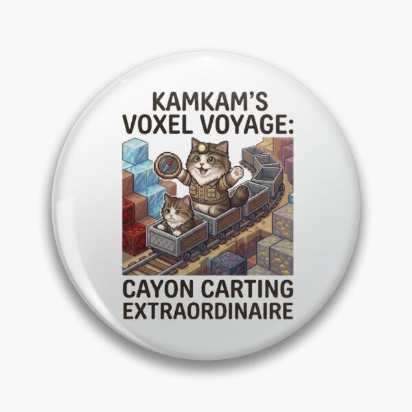 Item preview, KamKam’s Voxel Voyage: Canyon Carting Extraordinaire - Pixel Art Cat Explorer designed and sold by PetalsPaws.