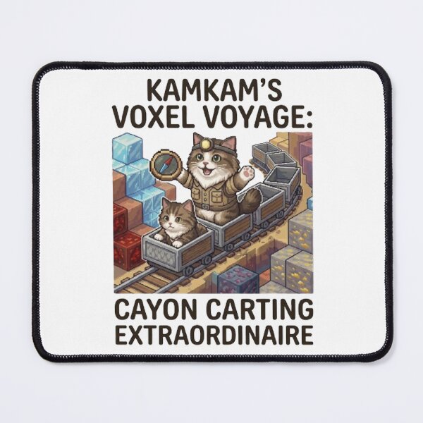 Item preview, KamKam’s Voxel Voyage: Canyon Carting Extraordinaire - Pixel Art Cat Explorer designed and sold by PetalsPaws.