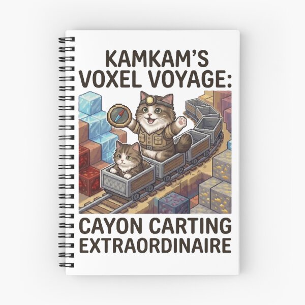 Item preview, KamKam’s Voxel Voyage: Canyon Carting Extraordinaire - Pixel Art Cat Explorer designed and sold by PetalsPaws.