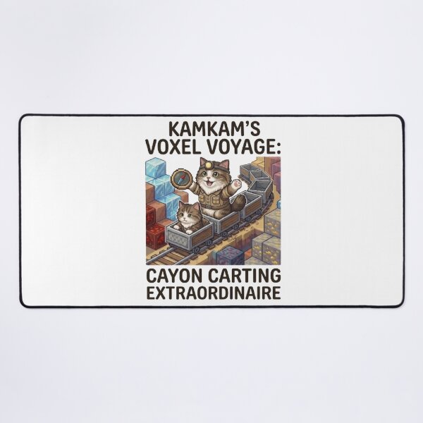 Item preview, KamKam’s Voxel Voyage: Canyon Carting Extraordinaire - Pixel Art Cat Explorer designed and sold by PetalsPaws.