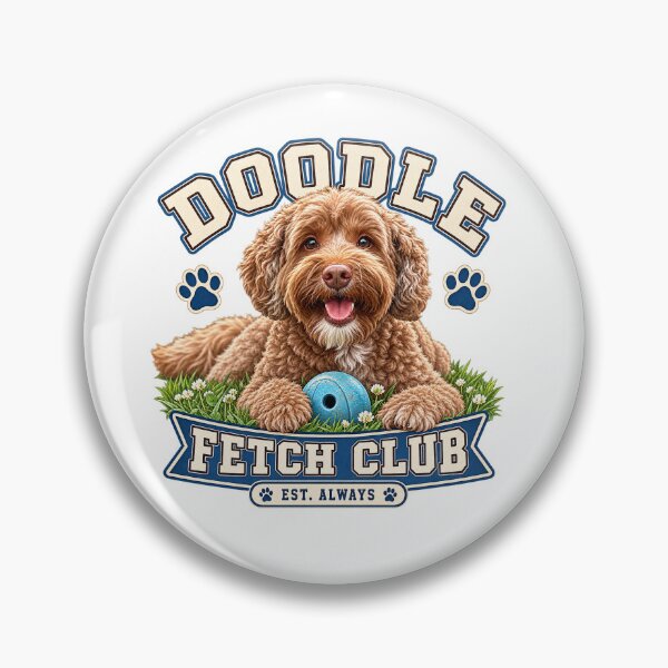 Item preview, Doodle Fetch Club – Labradoodle Ball Lover designed and sold by Mori Finch Press.