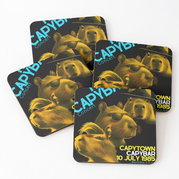 Item preview, Black And Yellow Capybaras Rock Band Capybaras Concert Poster Essential  designed and sold by ChromaToon.