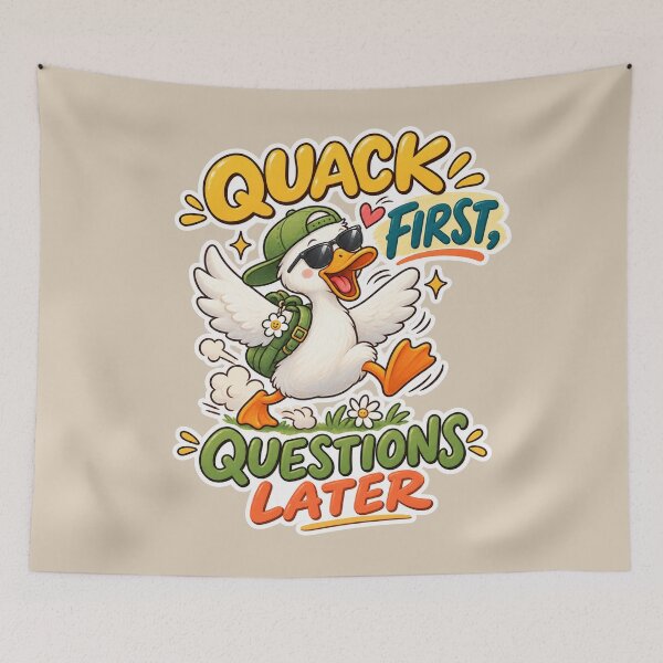 Item preview, Quack First, Questions Later – Funny Duck designed and sold by Sasas Design.