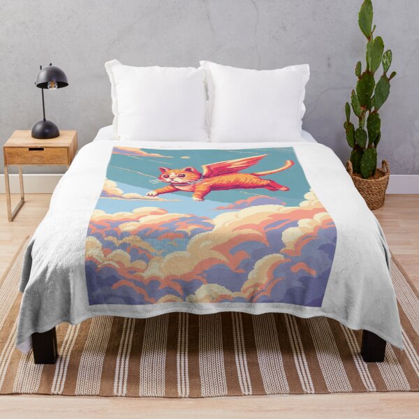 Item preview, Magical Flying Cat Above Clouds designed and sold by True-Essence.
