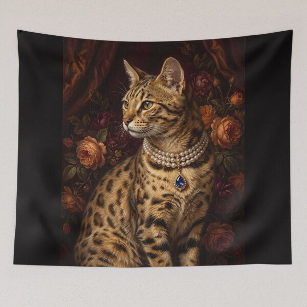 Item preview, Regal Ocelot Portrait with Blue Sapphire designed and sold by Real Beast Art.